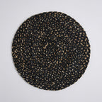 Black And Brown Premium Cotton Braided Table Mat For Home Decor