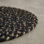 Black And Brown Premium Cotton Braided Table Mat For Home Decor