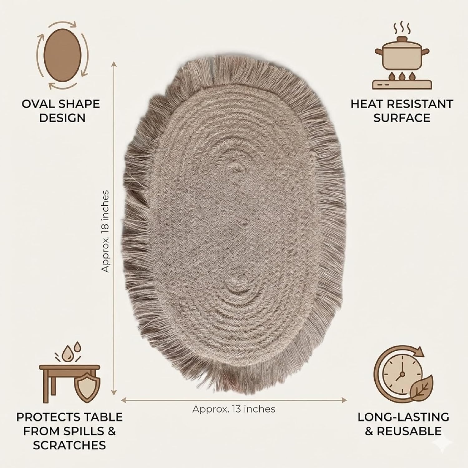 Jute Premium Jute Table Mat For Home Decor