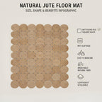 Gold Premium Jute Floor Mat For Home Décor