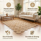 Gold Premium Jute Floor Mat For Home Décor