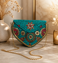 Emerald Mandala Jute Clutch