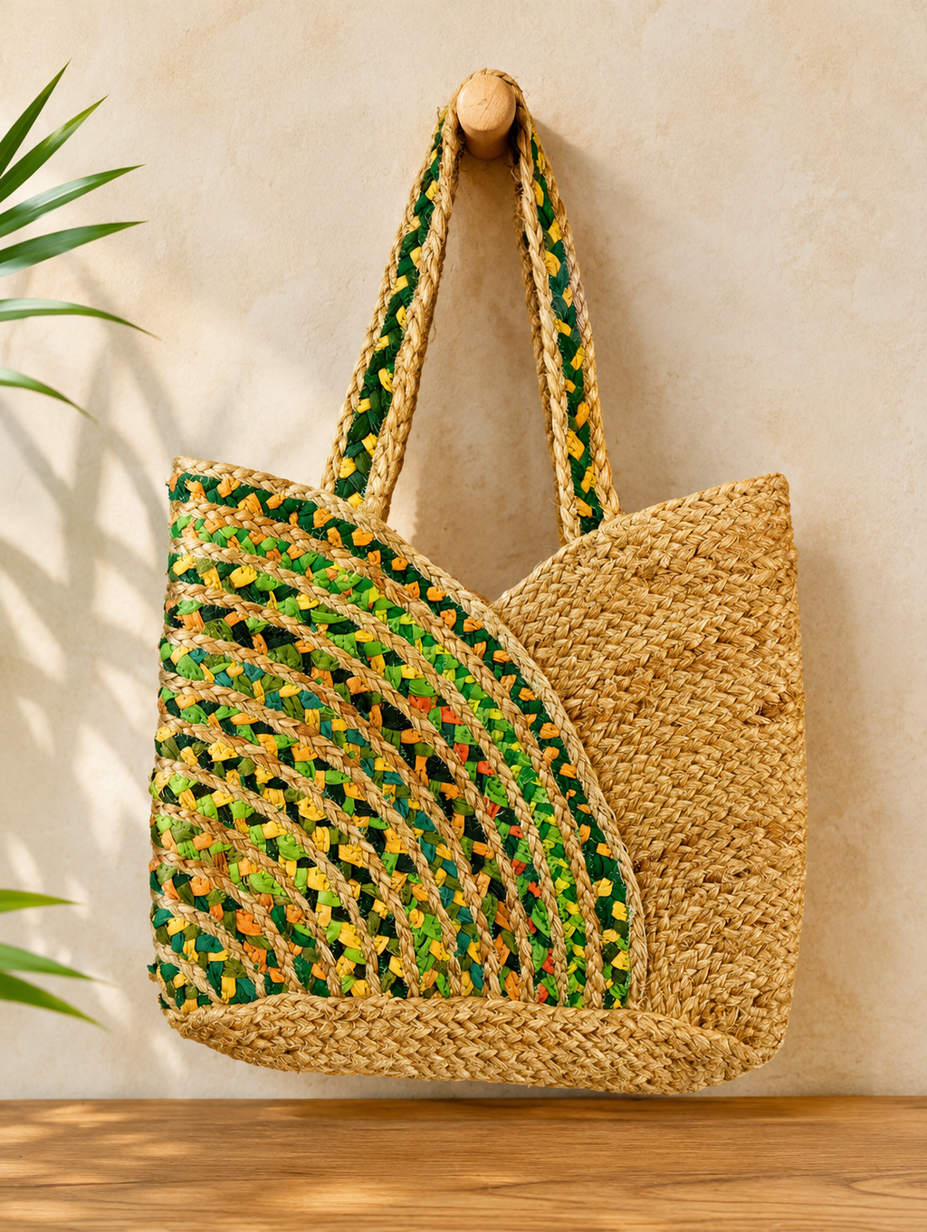 Forest Bloom Jute Tote