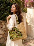 Emerald Weave Handwoven Jute Tote Bag