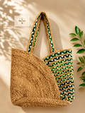 Emerald Weave Handwoven Jute Tote Bag