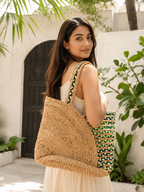 Emerald Weave Handwoven Jute Tote Bag