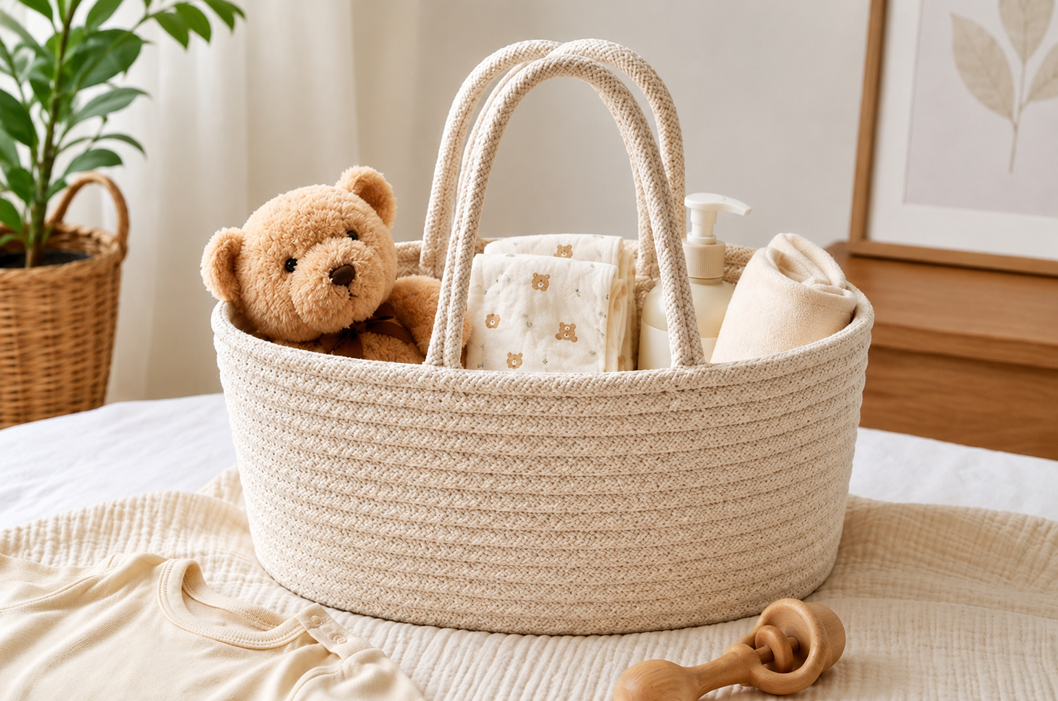 White Handcrafted Basket