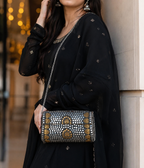 Moonlit Heritage Jute Clutch