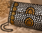 Moonlit Heritage Jute Clutch