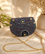 Celestial Sparkle Jute Clutch