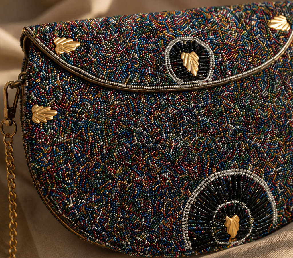 Celestial Sparkle Jute Clutch