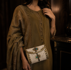 Ivory Heritage Jute Clutch
