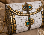 Ivory Heritage Jute Clutch