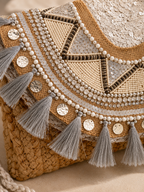 Silver Tassel Luxe Jute Purse