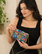 Vintage Treasure Jute Clutch