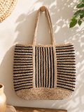 Classic Stripe Woven Tote Bag