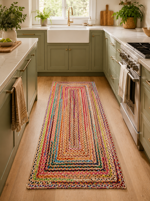Colorful Handcrafted Jute Rug