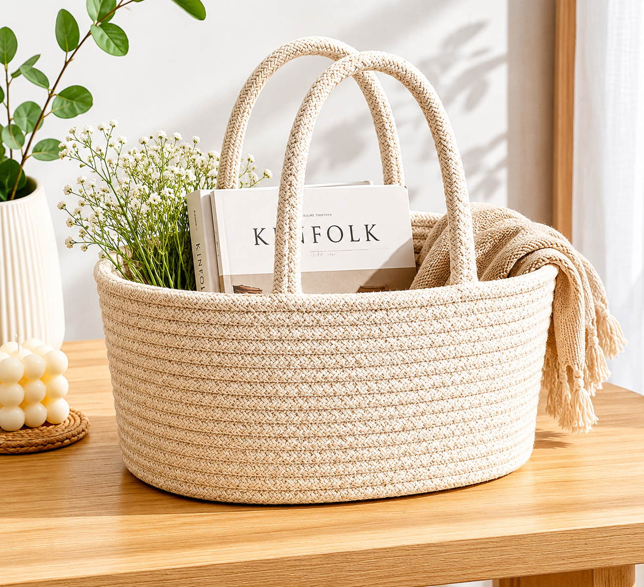 White Handcrafted Basket