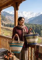 Handmade Jute & Cotton Rope Tote Bag | Eco-Friendly Zipper Bag | 39×25 cm