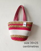 Handmade Natural Jute & Braided Cotton Rope Tote Bags