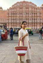 Handmade Natural Jute & Braided Cotton Rope Tote Bags