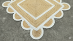 Handcrafted Jute Runner Rug | Scalloped Border Floor Mat