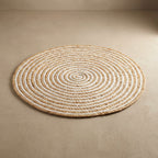 Jute And White Premium Jute And Cotton Dori Mat For Home Decor