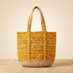 Yellow And Jute Premium Yello Cotton And Jute Bags For Home Decor