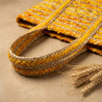 Yellow And Jute Premium Yello Cotton And Jute Bags For Home Decor