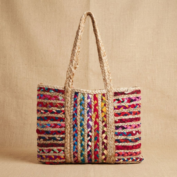 Multicolour And Jute Premium  Cotton And Jute Bags For Home Decor
