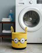 Handmade Yellow Minion-Inspired Braided Rope Basket