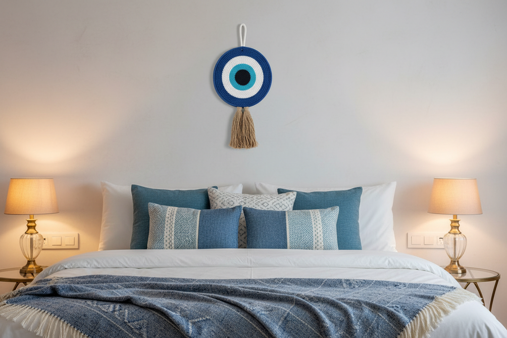 Natural Cotton Dori Evil Eye | Handcrafted Boho Wall Decor