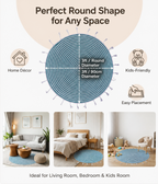 Aqua Blue And White Premium Cotton Floor Rug For Home Decor