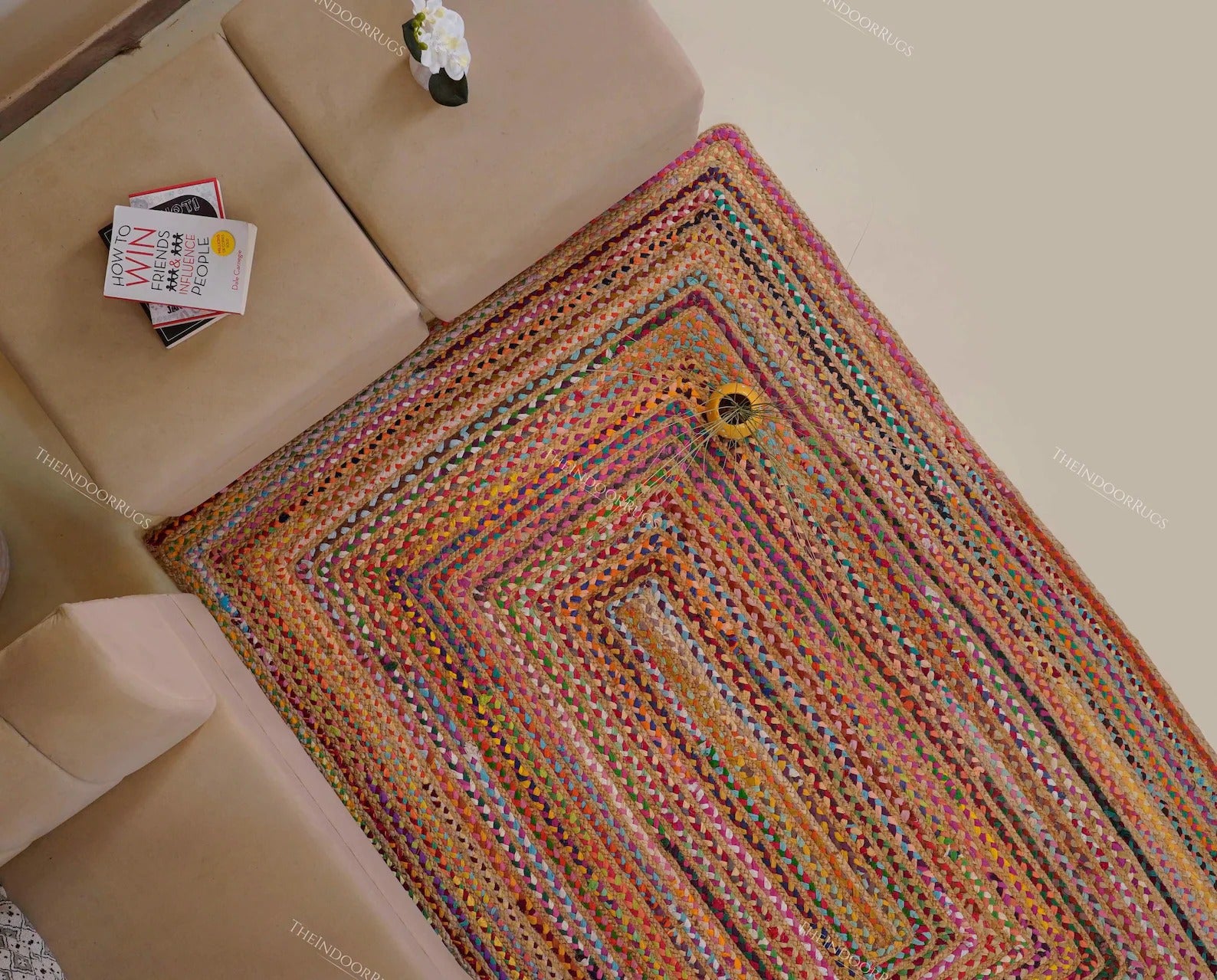 Colorful Handcrafted Jute Rug