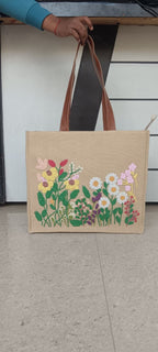 Wildflower Meadow Handcrafted Canvas Tote Bag