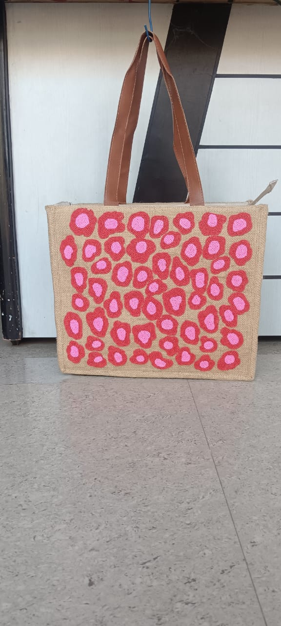 Blush Pebble Artisan Jute Tote