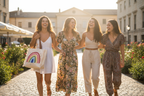 Group of Girls with Rainbow Tote Bag