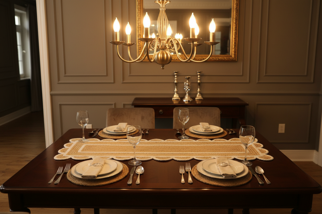 Jute Runner in Dining Room