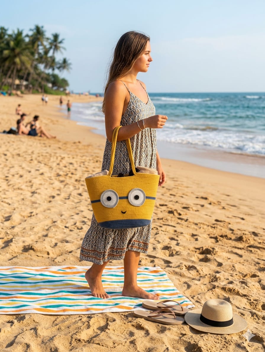 Yelloe And Blue Cotton  Premium Tote Bags For Gift And Daily Use