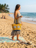 Yelloe And Blue Cotton  Premium Tote Bags For Gift And Daily Use