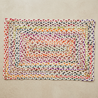 Handmade Rectangular Braided Floor Mat – Cream & Multicolour