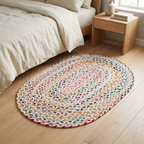 Multicolour Braided Oval Floor Mat