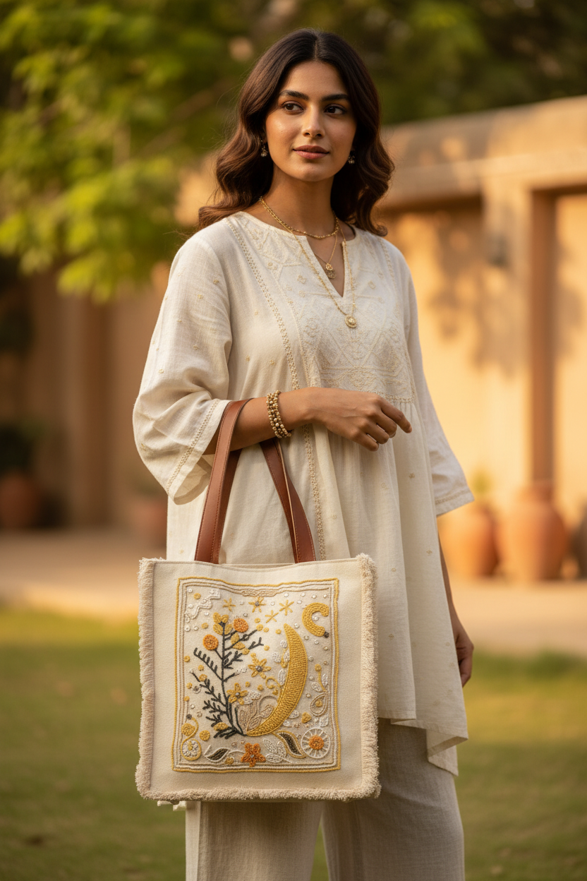 Moonlit Garden Tote Bag - Lifestyle Shot