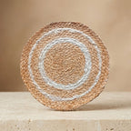 Jute And White Cotton Premium Jute White And Gold Table Mat For Home Decor