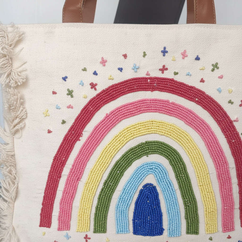 Rainbow Embroidery Close-up