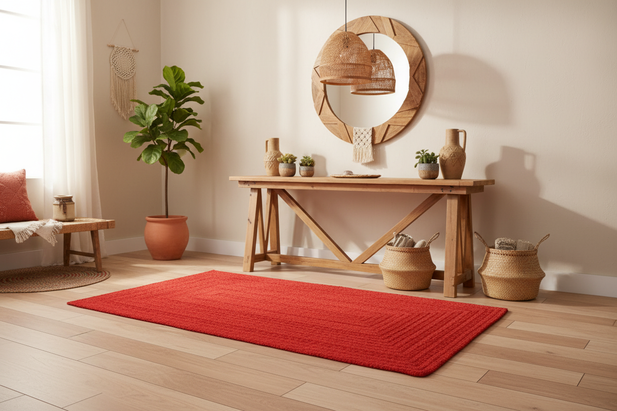 Red Braided Rug - Entryway