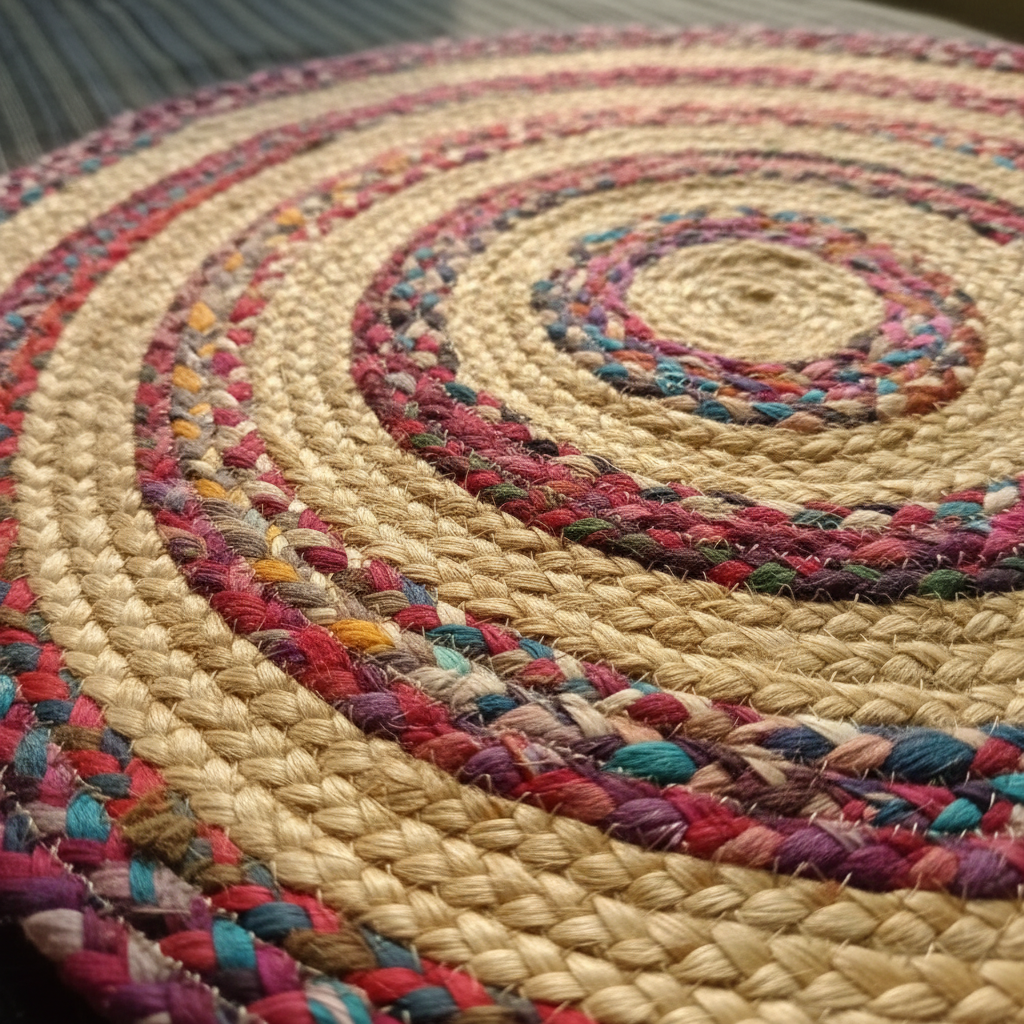 Round Jute Rug - Closeup Texture