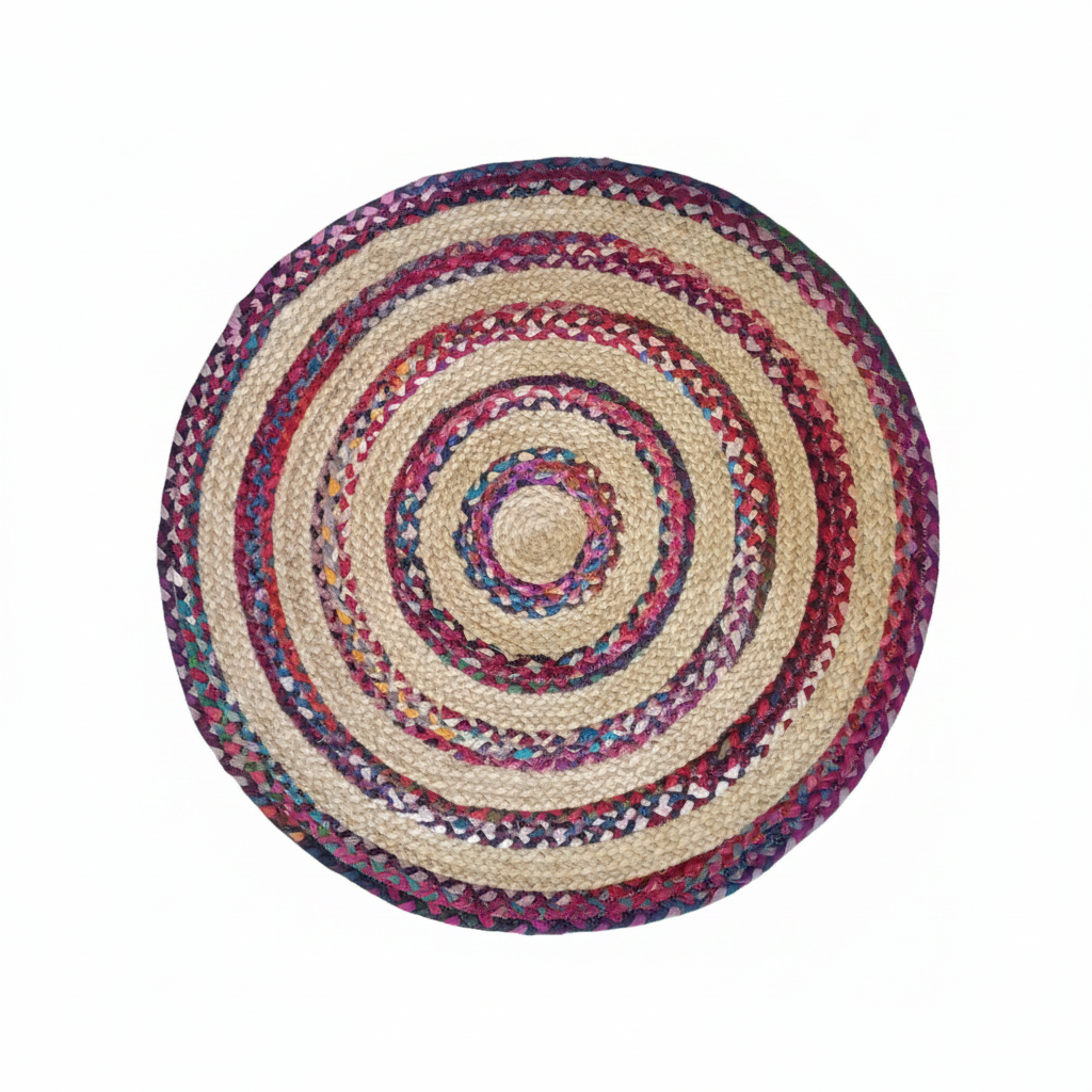Artisan Circular Multi-Tone Jute Rug