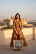 Woman with Jute Tote at Top Location